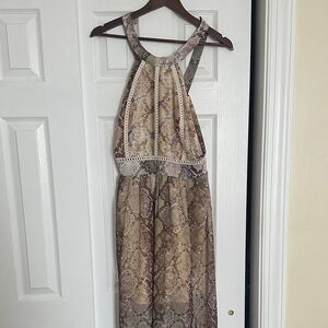 Guess Multicolor Snake Print Maxi Dress